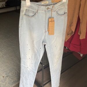 Blue Turtle Junior 11  Jeans Light Wash High Waist